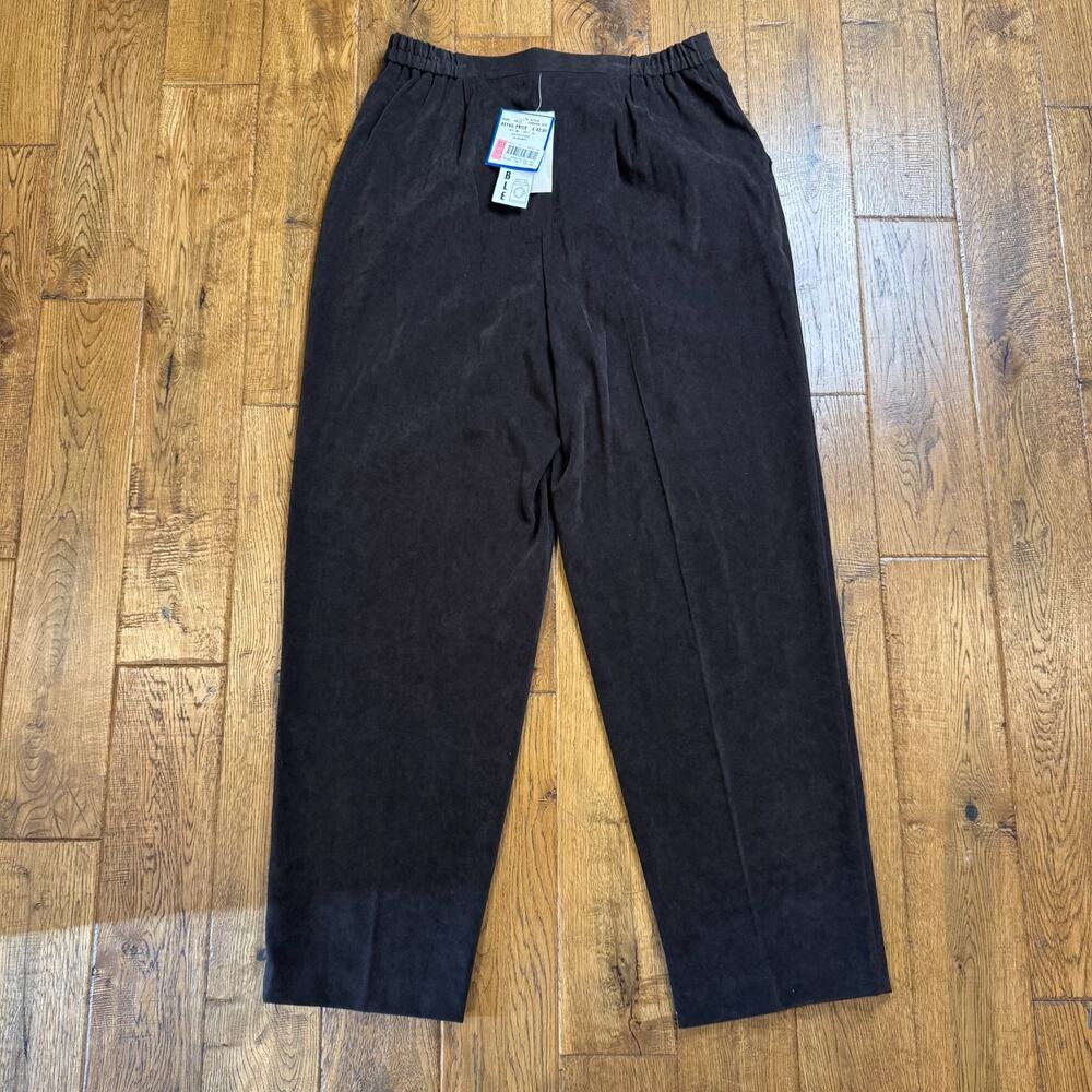 VTG Joan Leslie High Waist Brown Trouser Dress Pant Womens Sz 16 NWT - Picture 7 of 7